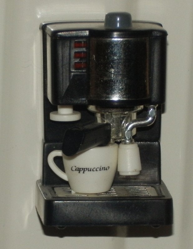 Km103 koelkastmagneetje cappuccino apparaat -, Ophalen of Verzenden