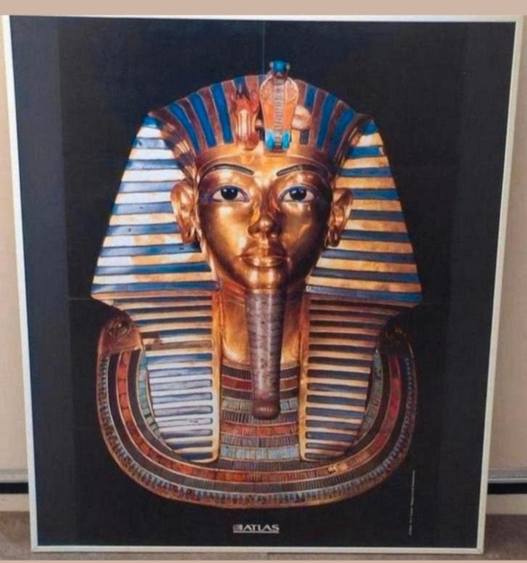 Farao TOETANCHAMON gouden masker. Kunstafdruk mooi ingelijst, Ophalen