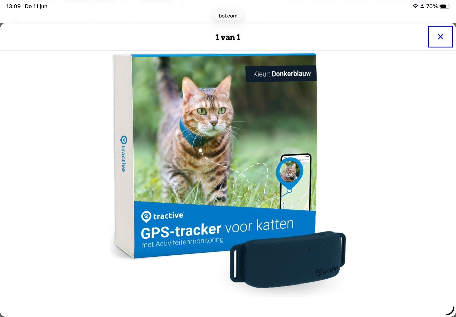 Tractive GPS TRacker Cat 4, Ophalen of Verzenden, GPS, Zo goed als nieuw