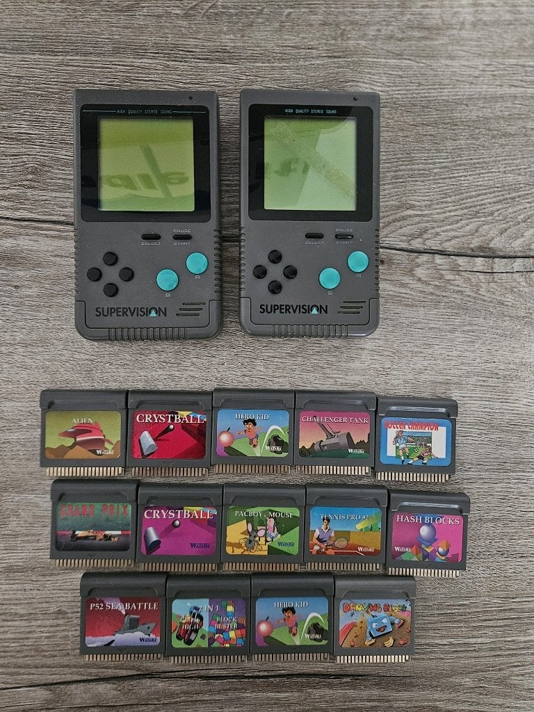 2x AudioSonic Supervision handheld + 14 games – retro gaming, Ophalen, Gebruikt, Overige modellen, Met games