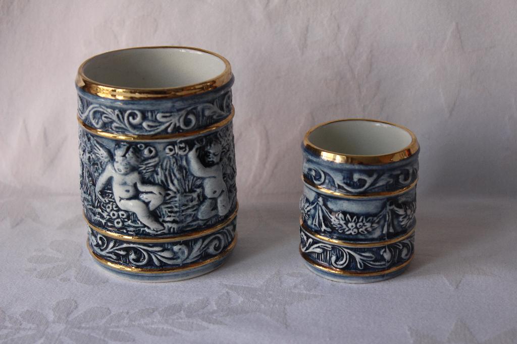 Vintage Capodimonte majolica potjes gemerkt, Ophalen of Verzenden