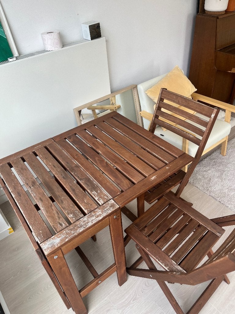 Balkon set, Gebruikt, Tuinset, Hout, Ophalen