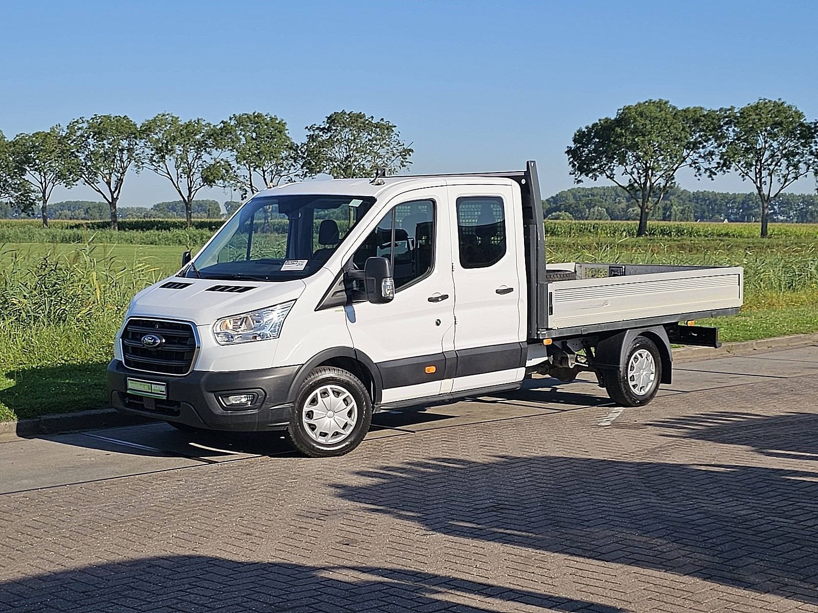 FORD TRANSIT 2.0 dub cab open laadbak, Auto's, Gebruikt, Euro 6, 129 pk, 7 stoelen