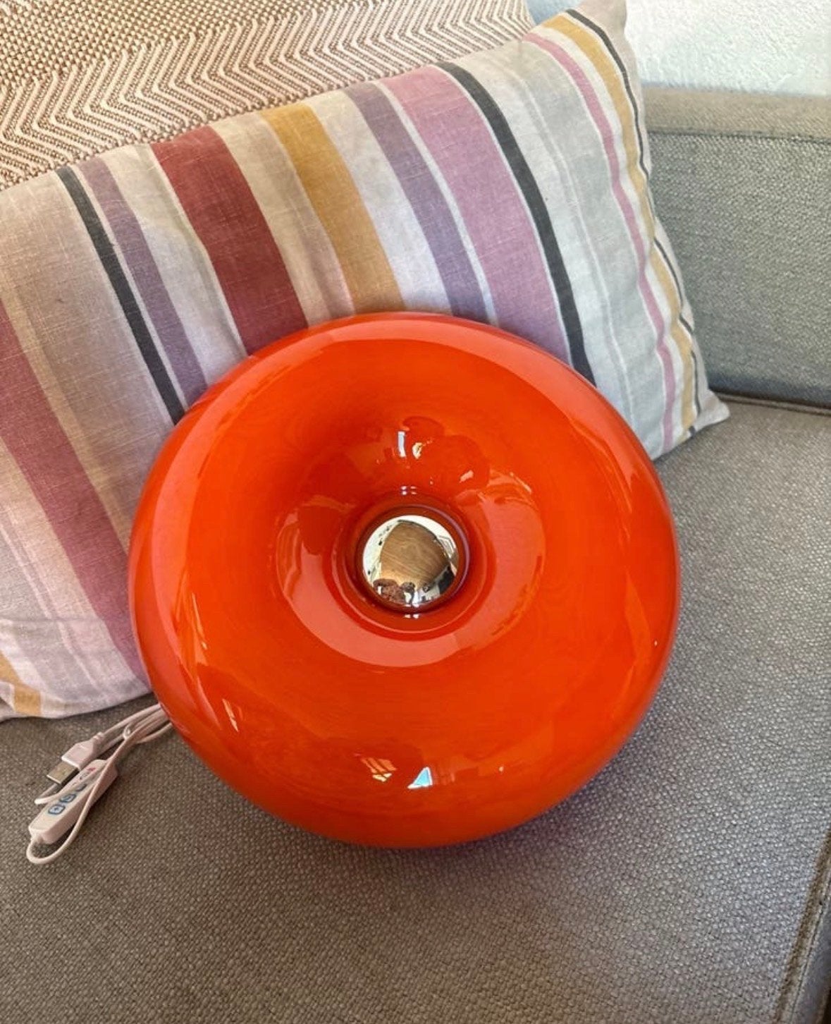 Nieuwe Donut-vormige Oranje LED Wandlamp - 30cm, Kunststof, Oranje, Nieuw, Overige fittingen