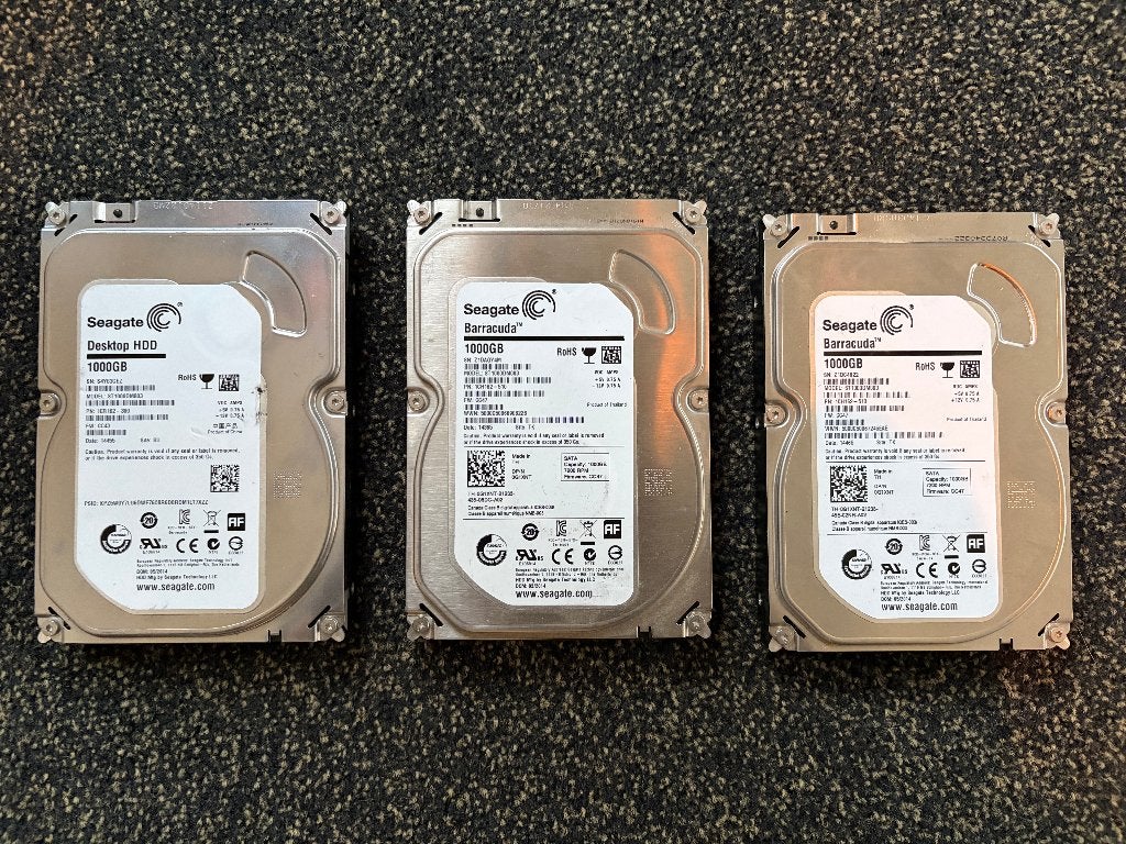 3x 1 TB SATA Seagate, Intern, Gebruikt, Ophalen of Verzenden, Desktop