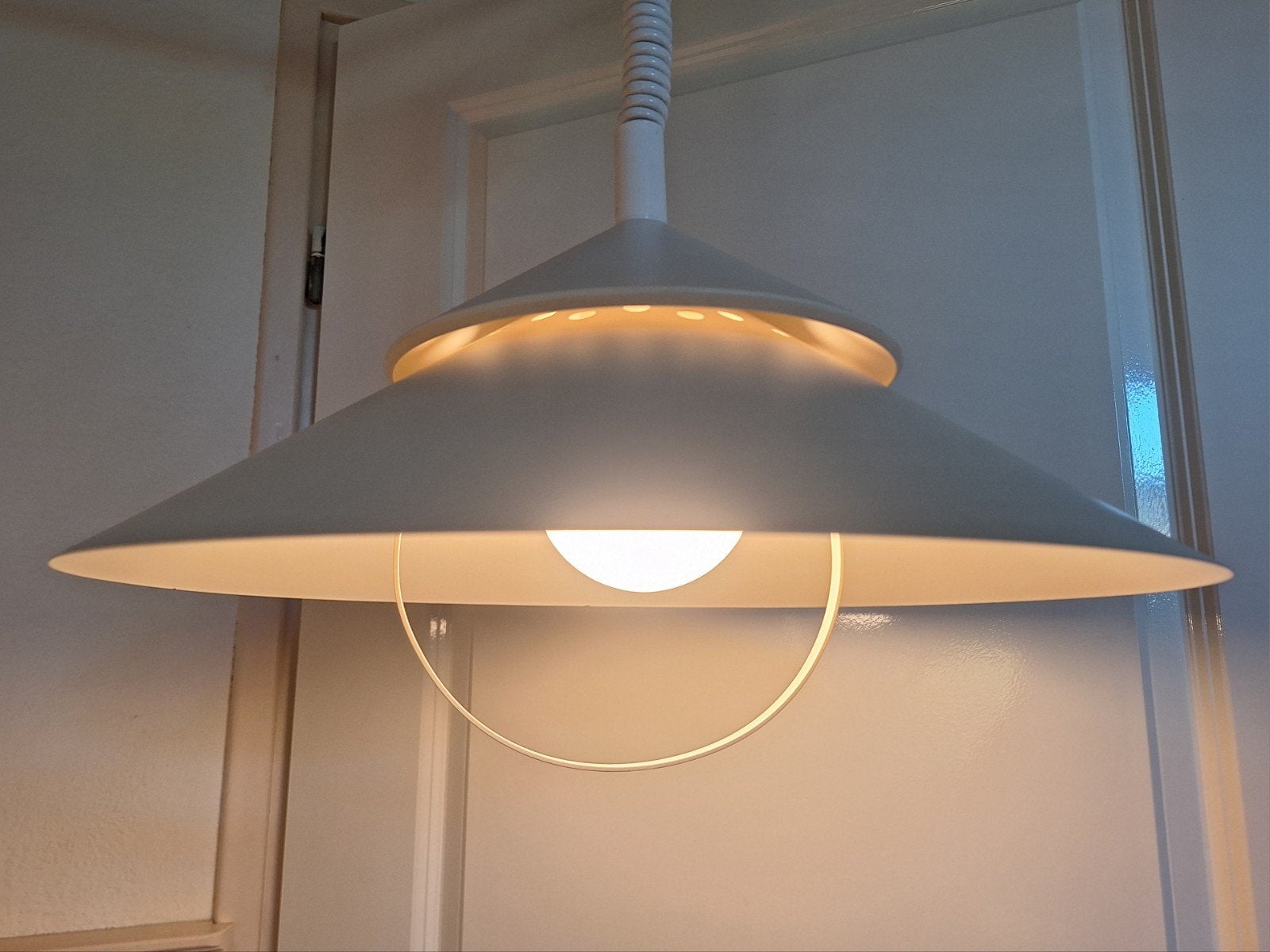 Vintage metalen hanglamp Space-age jaren '70, Ophalen of Verzenden, Metaal, Space-age Vintage Retro