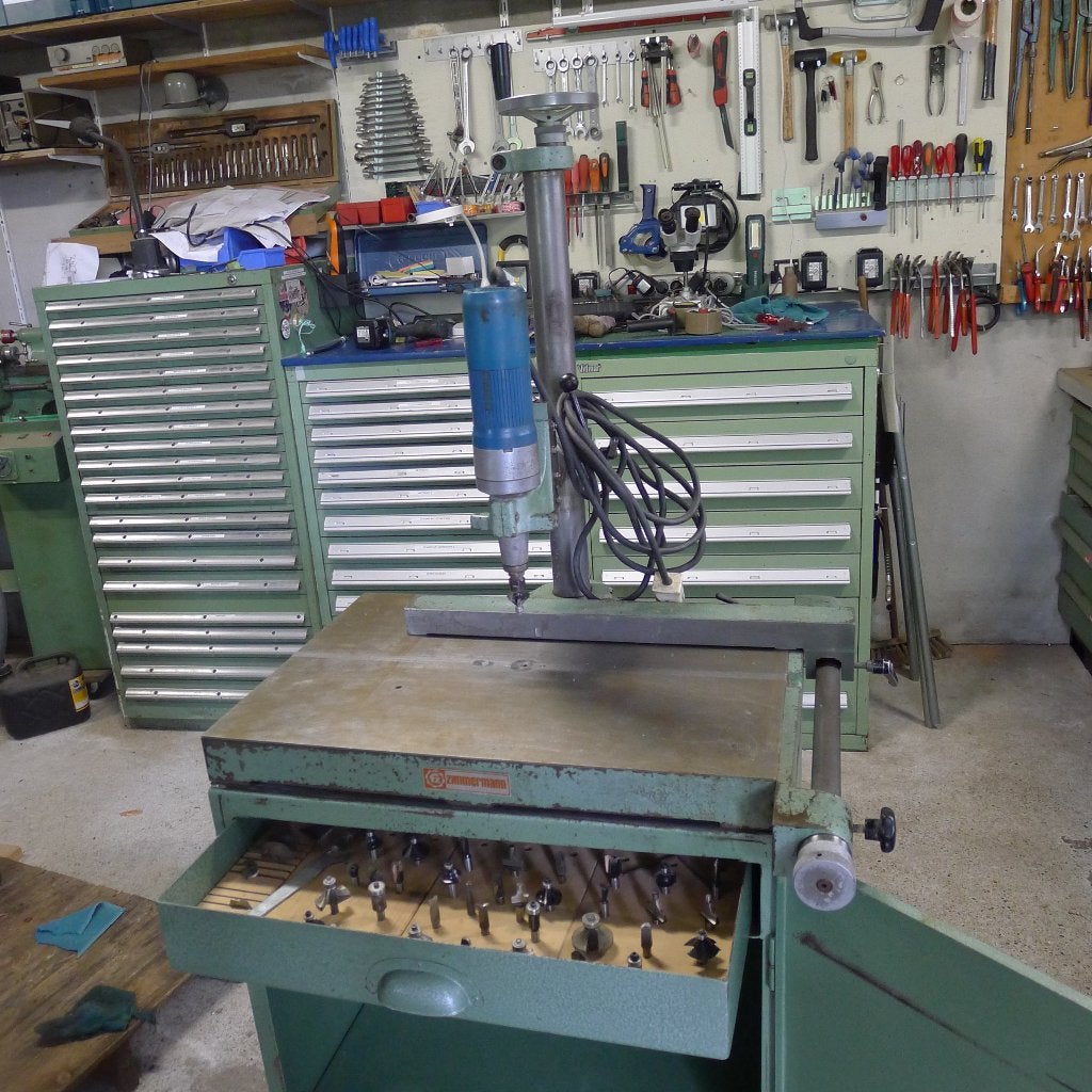 Zimmermann FZ0 freesmachine met kast en frezen, Ophalen, Zimmermann, Zo goed als nieuw, Bovenfrees