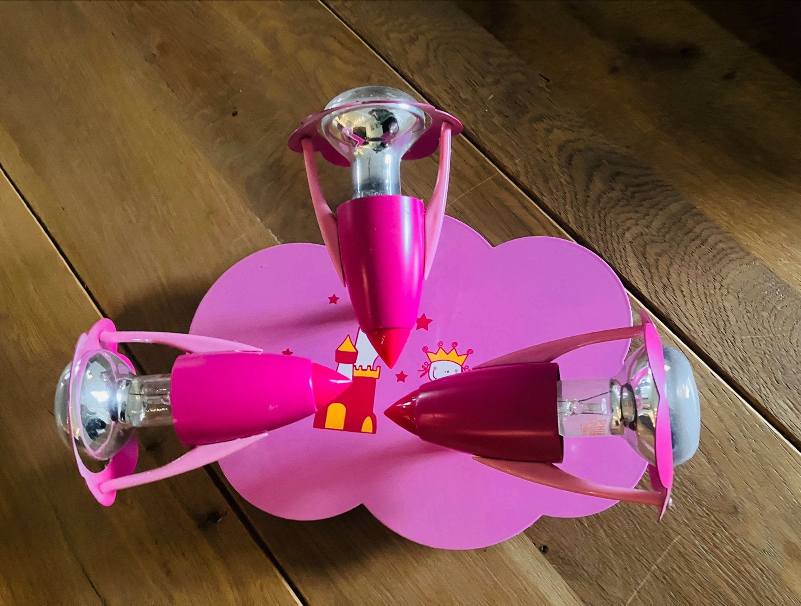 Lucide Kinderlamp Roze Wolk met Prinses en Kasteel, Kinderen en Baby's, Kinderkamer | Inrichting en Decoratie, Ophalen, Gebruikt