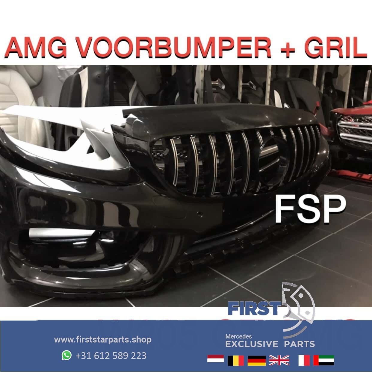 W205 AMG voorbumper + panamericana GT gril Mercedes C Klasse, -, Voor, -, Bumper