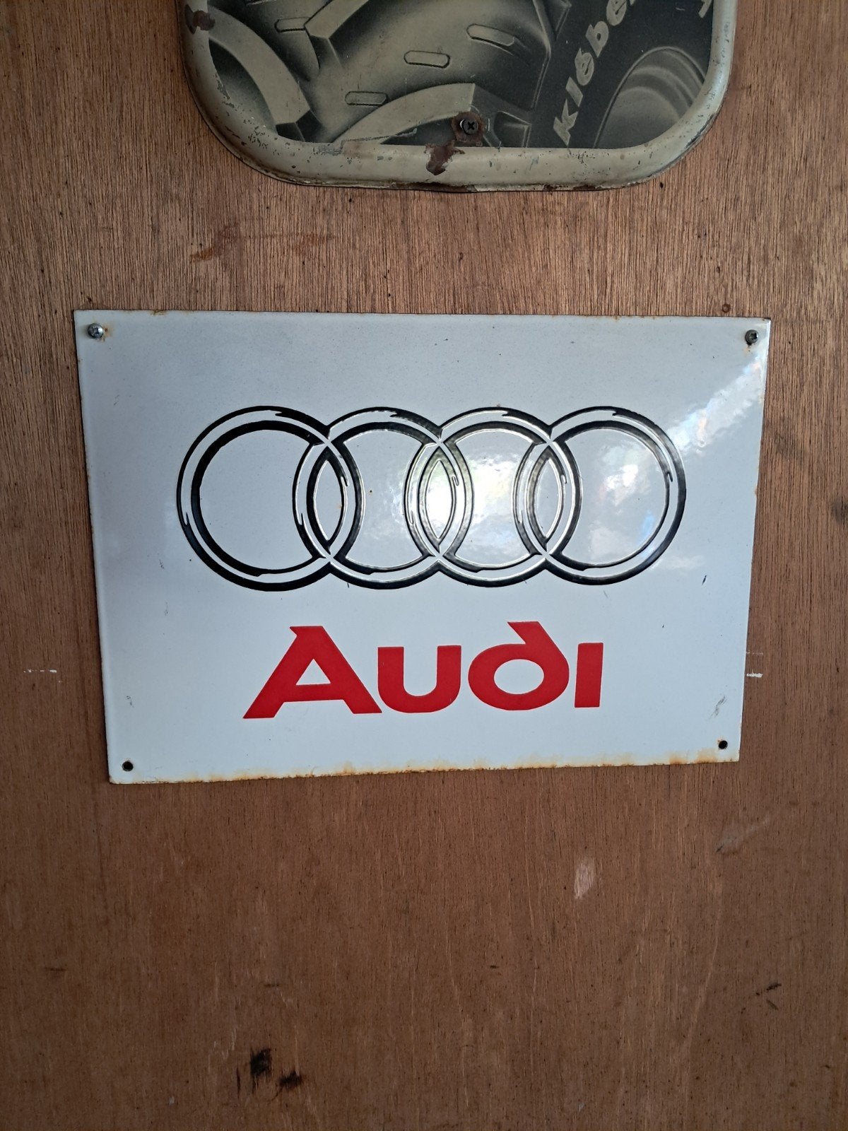 Vintage Audi Emaille Reclamebord, Ophalen of Verzenden