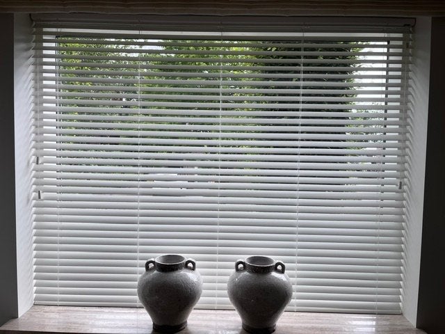 Witte houten jaloezie - 2249x1757mm - Zo goed als nieuw, Ophalen, Jaloezie, Overige merken, Wit