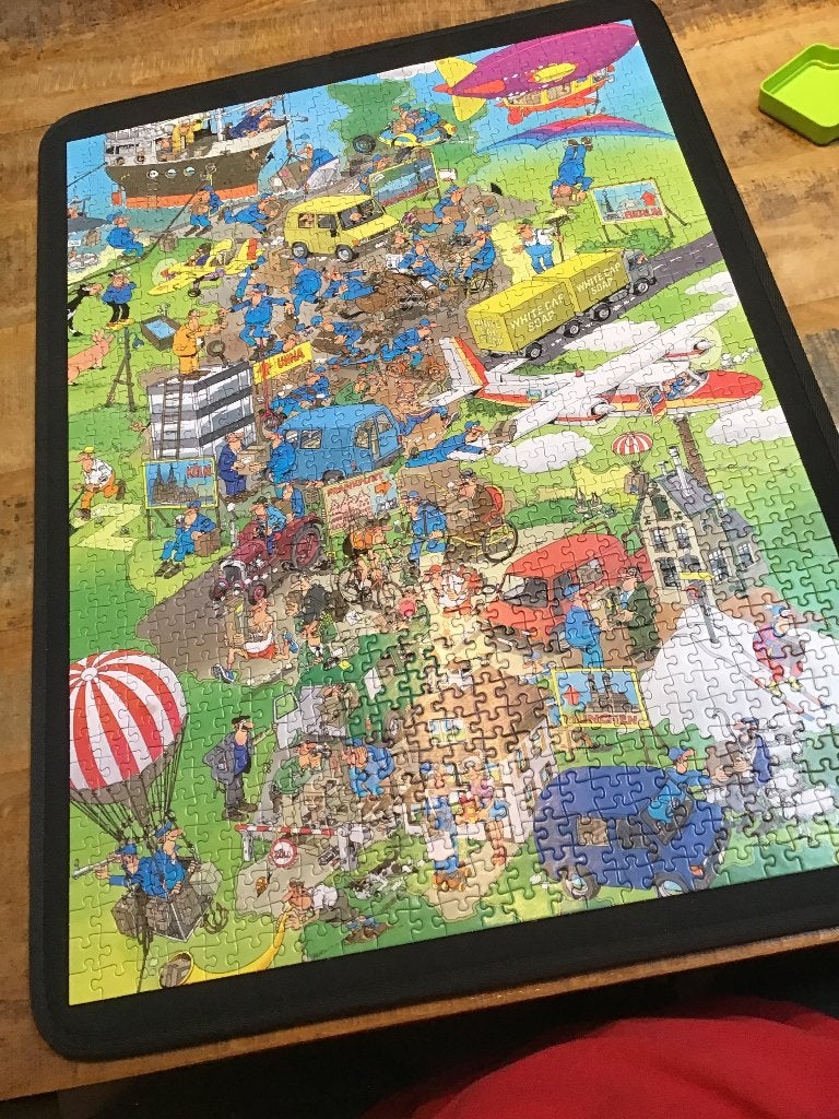 Jan van Haasteren oldtimer 1000st Pakketstress, Ophalen, 500 t/m 1500 stukjes, Zo goed als nieuw, Legpuzzel