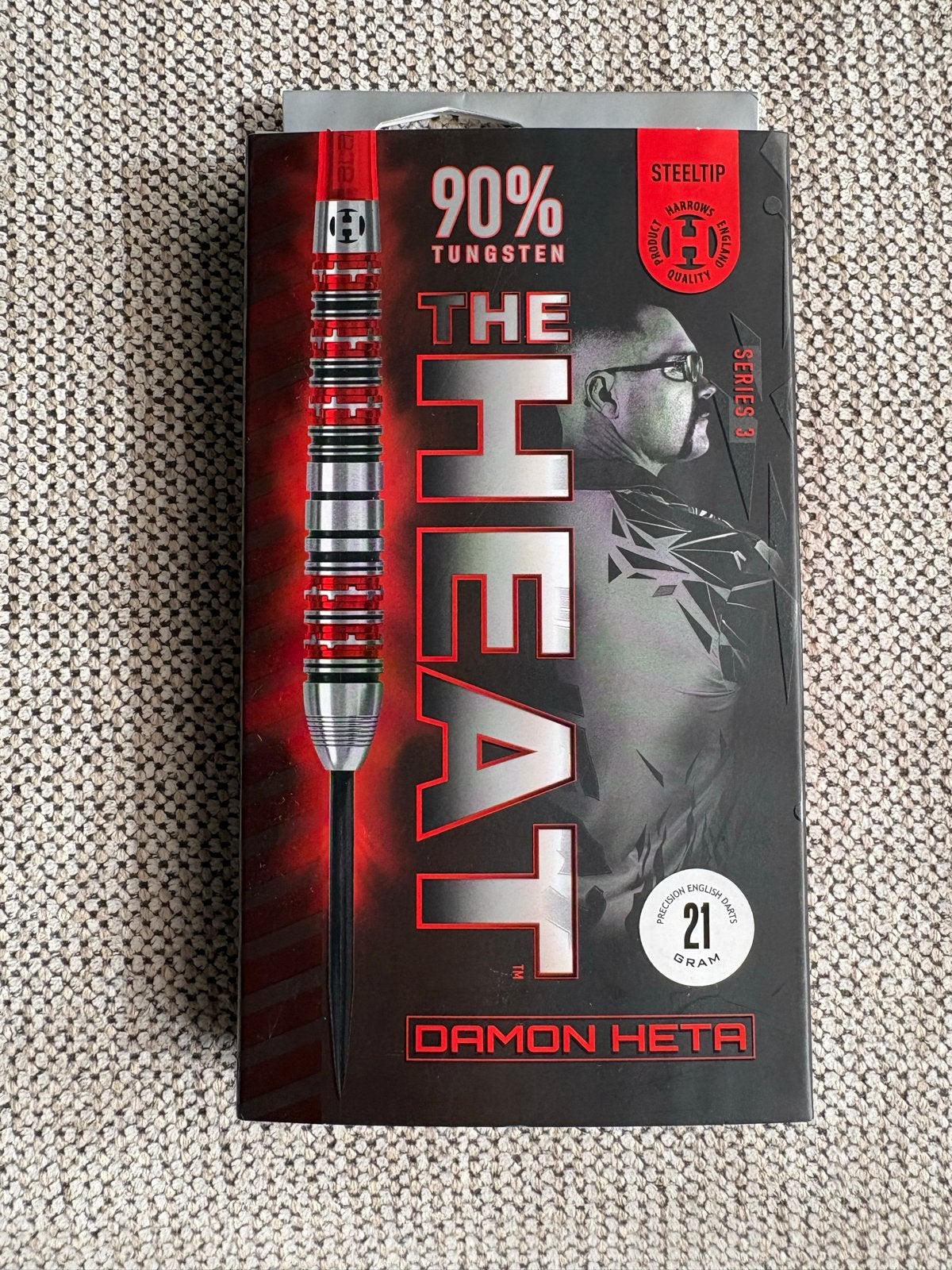 Damon Heta Harrows Steeltip Darts 21g 90% Tungsten, Ophalen of Verzenden, Zo goed als nieuw, Pijlen