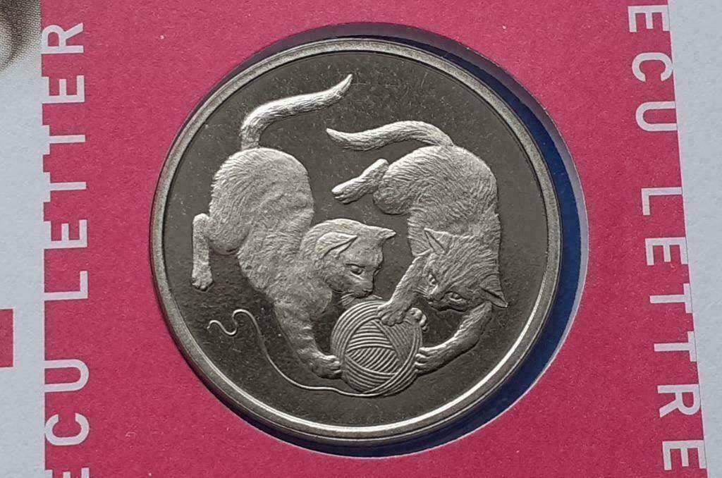ECU brief 33 Huisdieren-Katten - 1998, Postzegels en Munten, Penningen en Medailles, Verzenden, Overige materialen, Nederland