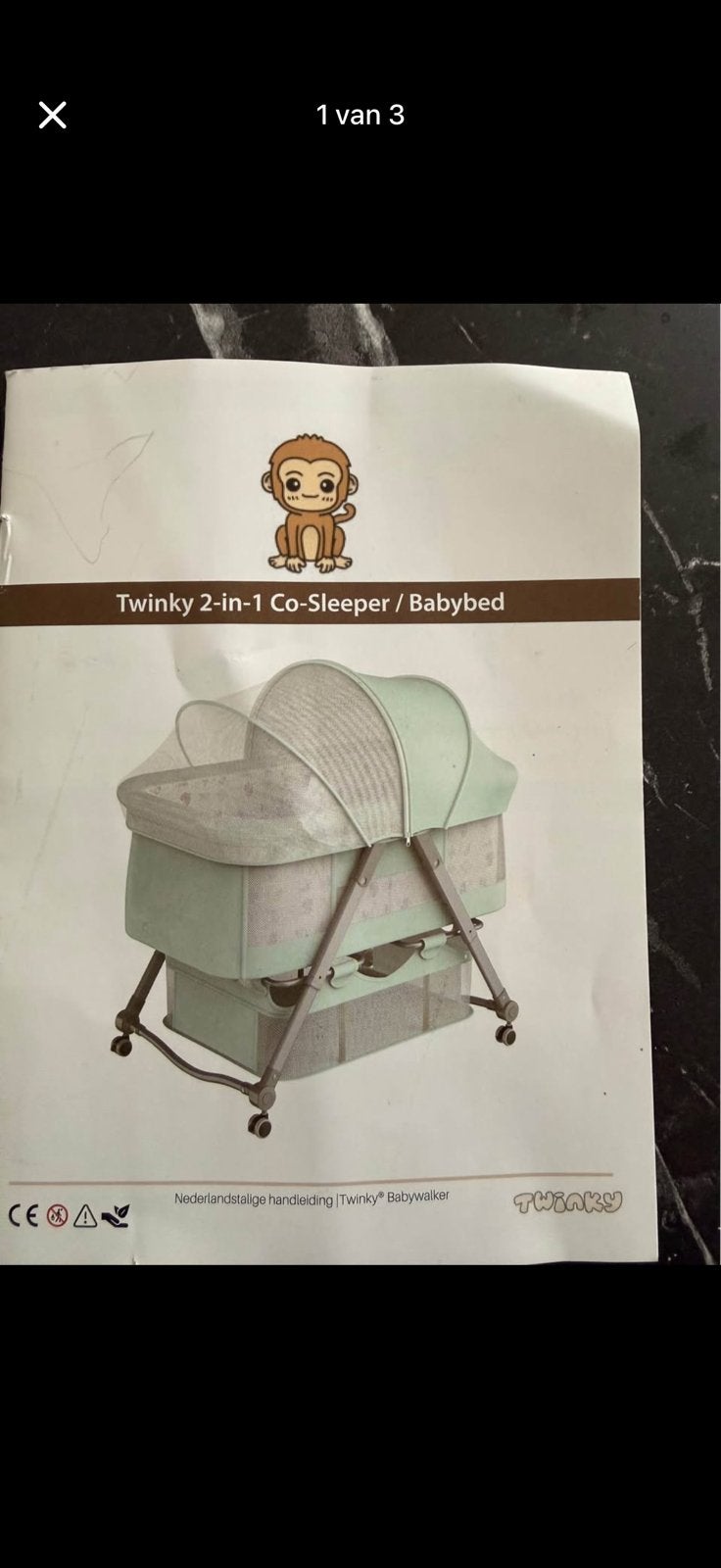 Twinky 2-1 co-sleeper, Ophalen of Verzenden, Zo goed als nieuw, Overige merken