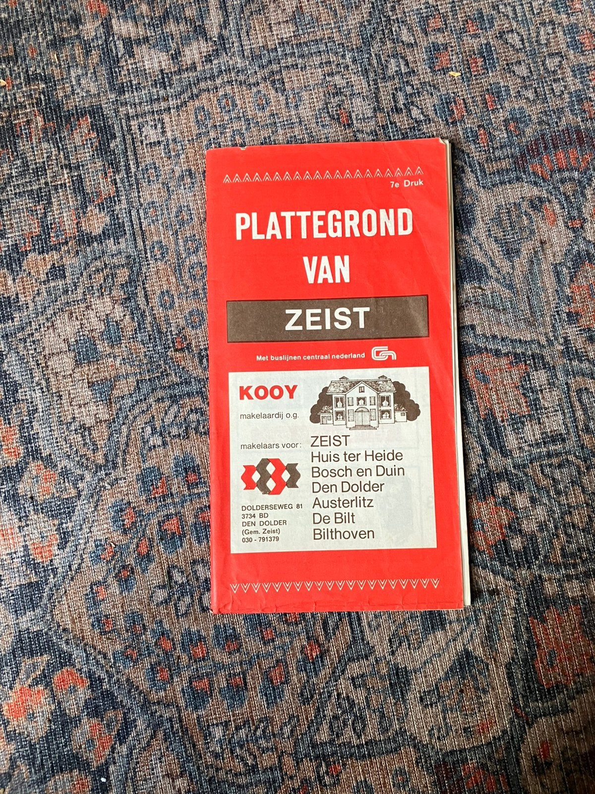 Oude plattegrond Zeist (7e druk), Ophalen of Verzenden, 1800 tot 2000, Nederland, Landkaart