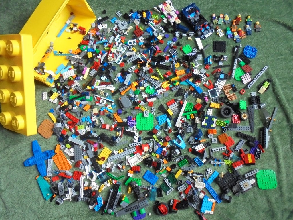 lego bak met losse lego en poppetjes, City, Lego, Ophalen of Verzenden, Zo goed als nieuw