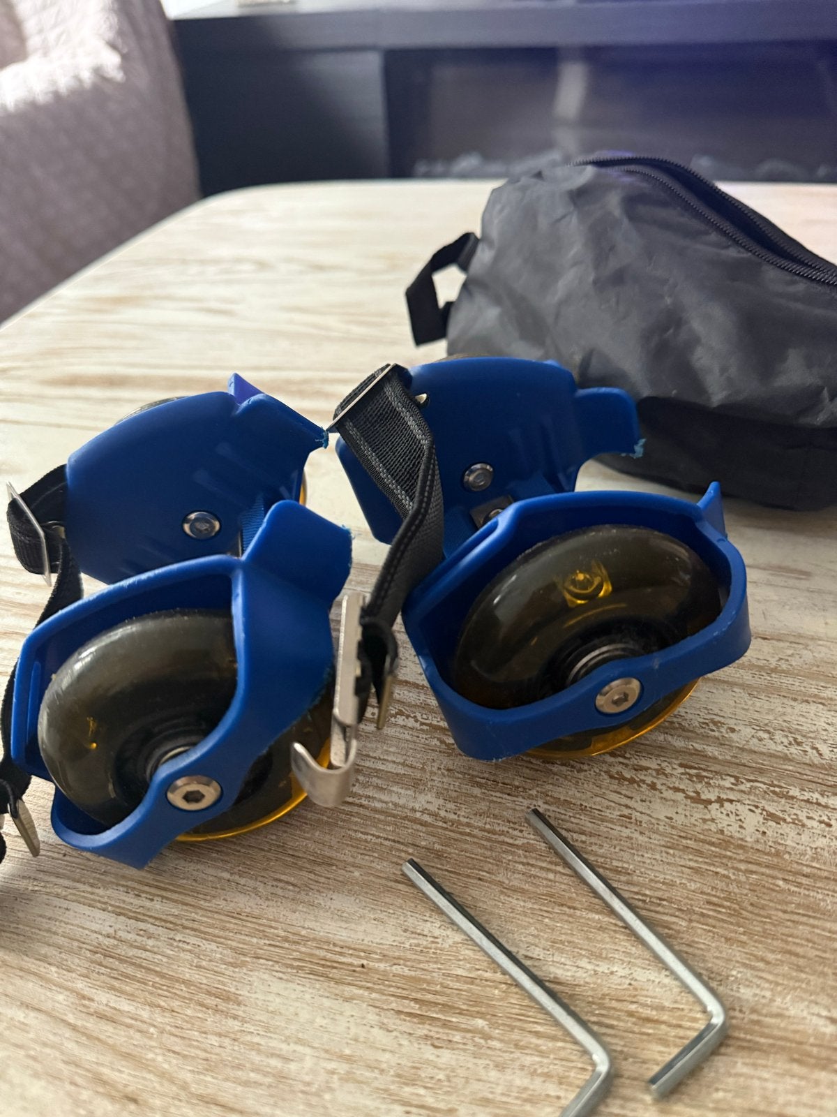 Verstelbare Roller Skates voor Schoenen - Blauw, Ophalen of Verzenden, Verstelbaar, Zo goed als nieuw, Kinderen
