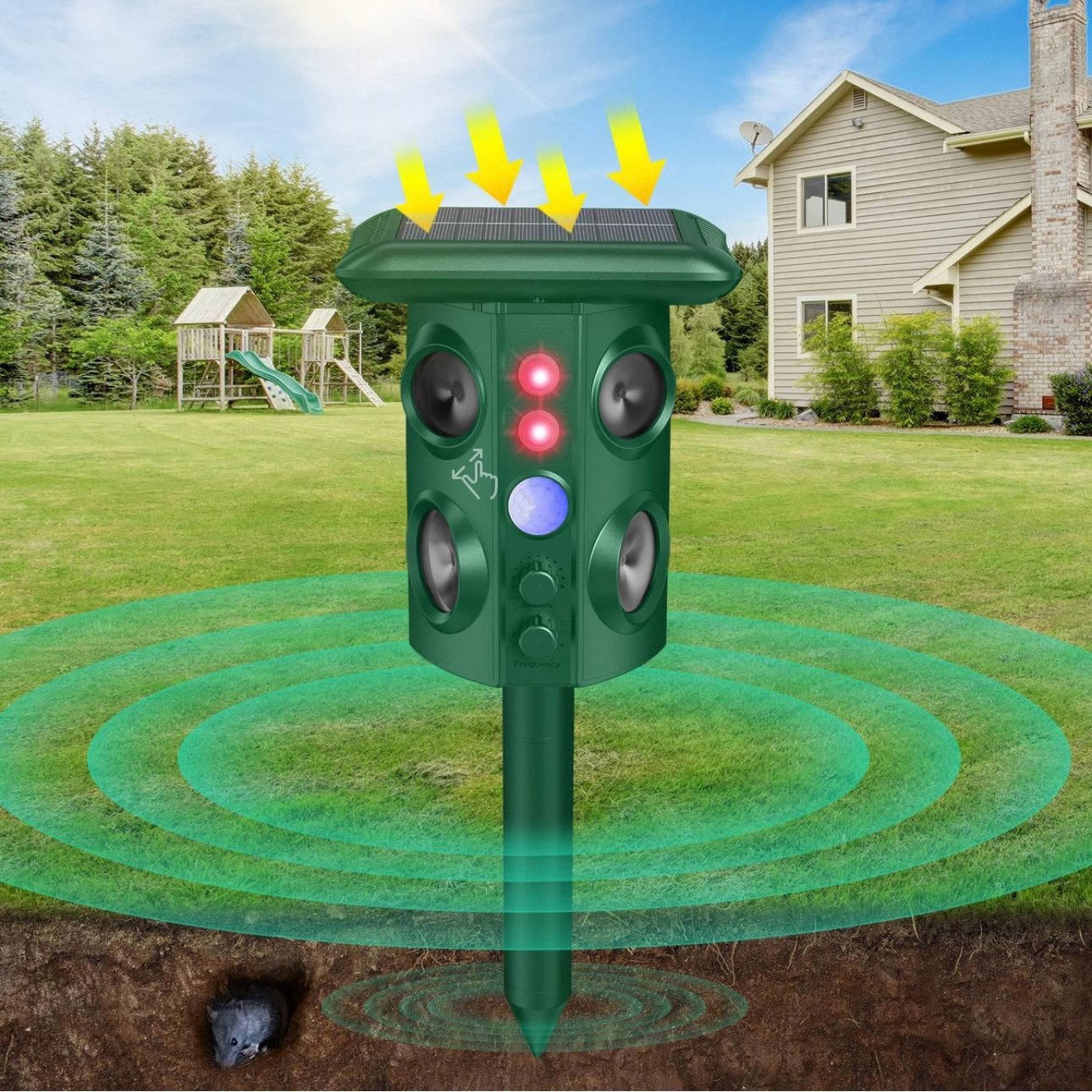 Ultrasone dierenverjager op zonne-energie IP65, Ophalen of Verzenden, Nieuw, Zonne-energie, Minder dan 50 watt