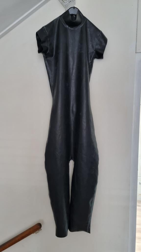 Latex catsuit maat M, Verzenden, Gedragen, Maat 38/40 (M), Zwart