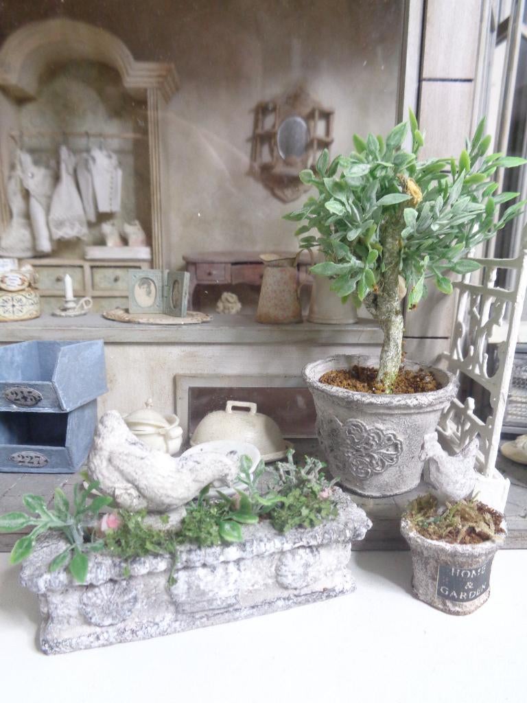 Brocante tuin spulletjes.......Poppenhuis 1:12…(Fotonr V16), Ophalen of Verzenden, Nieuw, Poppenhuis