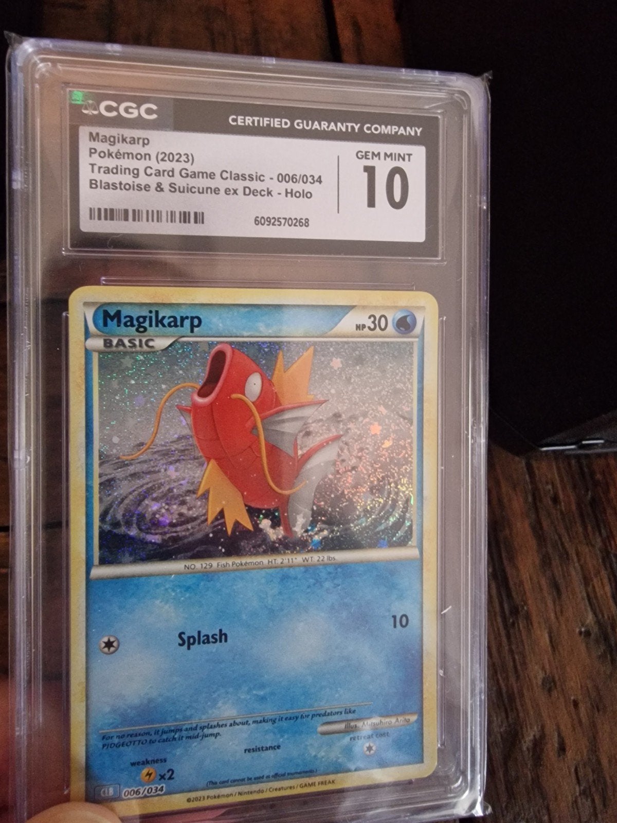 Pokémon Magikarp holo CGC graded 10 English, Verzenden, Zo goed als nieuw