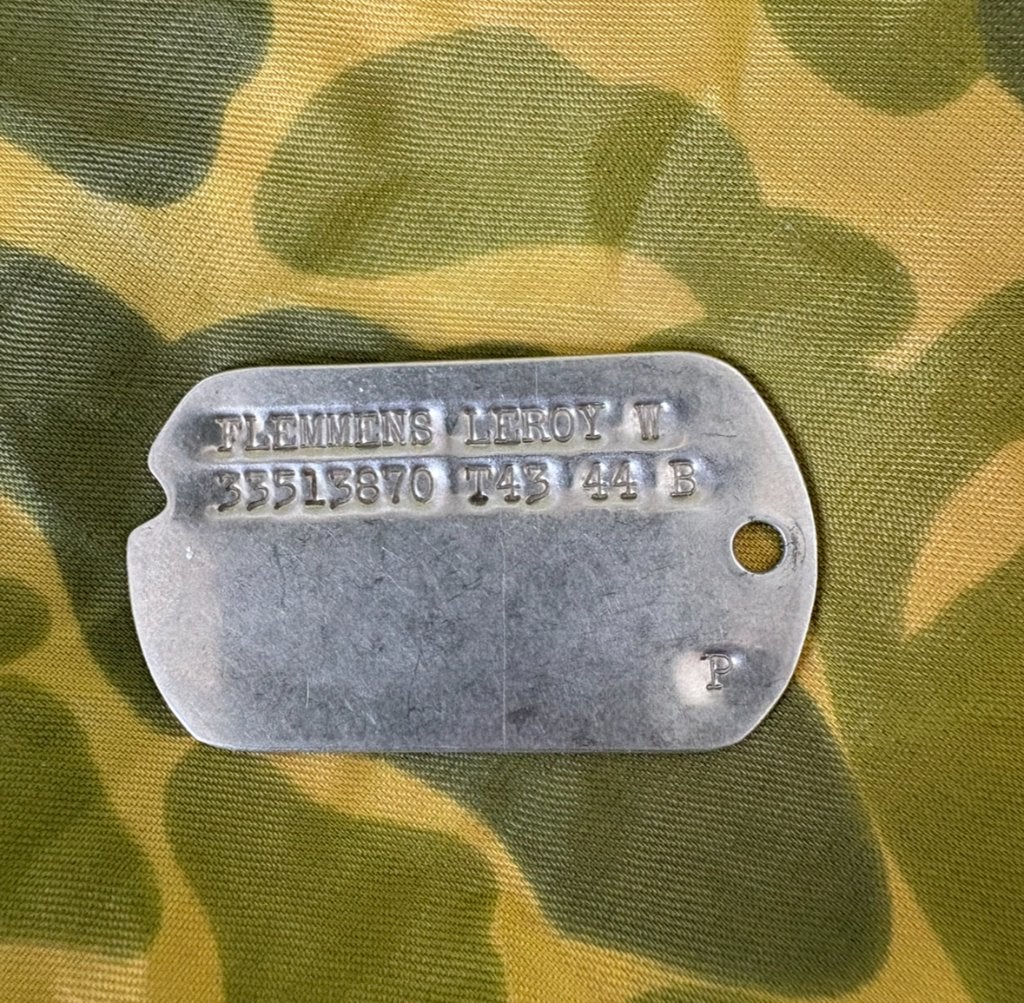 Tweede wereldoorlog US Dogtag Flemmens Leroy W, Ophalen of Verzenden, Landmacht, Amerika, Overige typen