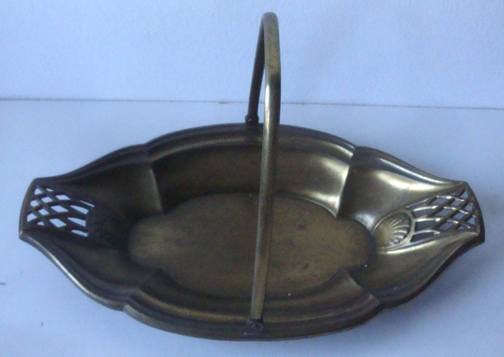 Jugendstil Art Nouveau messing presenteerschaaltje, goede st, Antiek en Kunst, Curiosa en Brocante, Ophalen of Verzenden