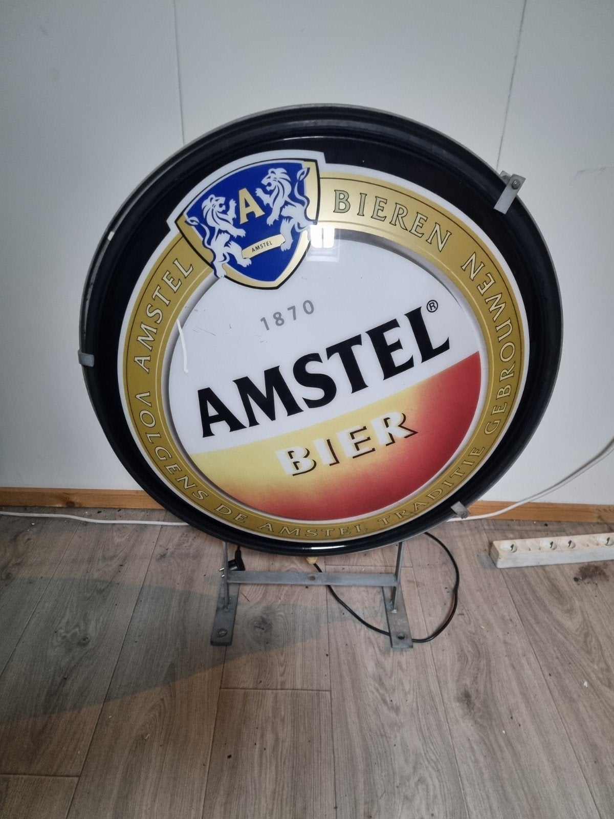 Amstel bier lichtbak Verlichting lamp licht bord gevel, Ophalen, Gebruikt