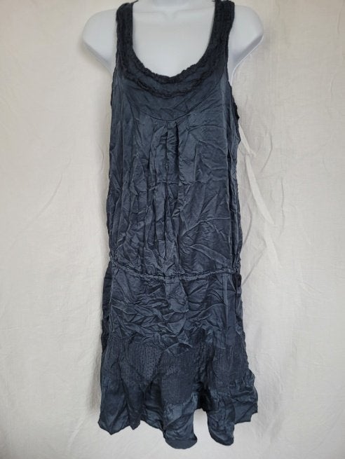 Prachtige donkerblauwe jurk, strokenrok, mt S/M, Blauw, ., Ophalen of Verzenden, Zo goed als nieuw