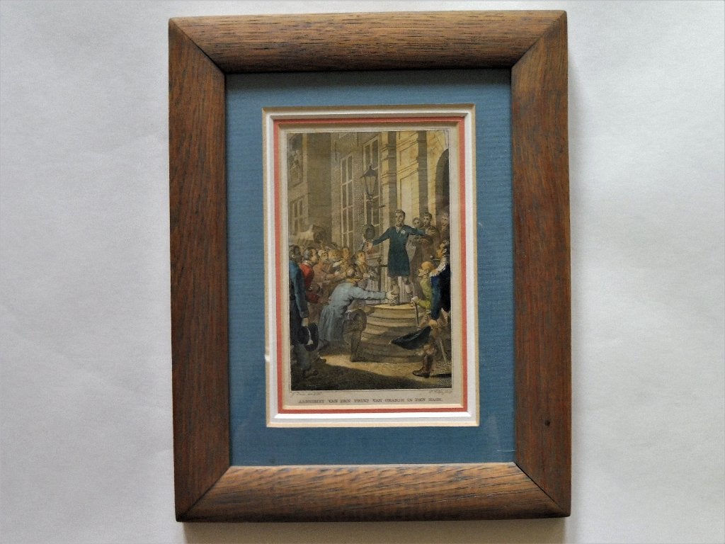Aankomst Den Prins van Oranje in Den Haag Willem I Koning, Antiek en Kunst, 26 cm, 1800 - 1899, Ophalen of Verzenden, Gravure
