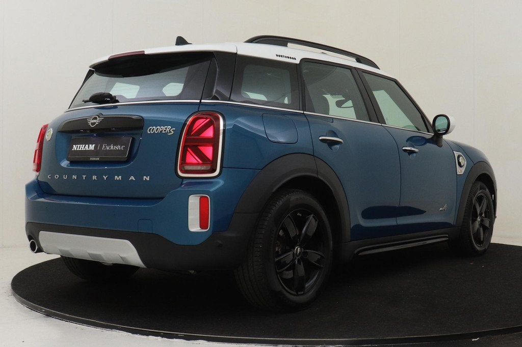 MINI Countryman 2.0 COOPER S E ALL4 NORTHWOOD EDITION -PANO., Auto's, Mini, Automaat, Gebruikt, Blauw, Leder en Stof