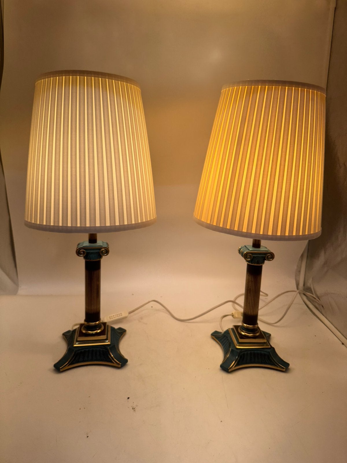 Set van 2 Vintage Hollywood Regency Zuillampen - Petrol /, Ophalen of Verzenden, Huis en Inrichting