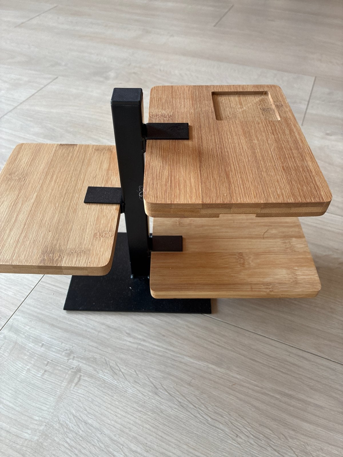 Moderne Etagère van Bamboe en Metaal, Ophalen, Zo goed als nieuw, Etagère, Hout