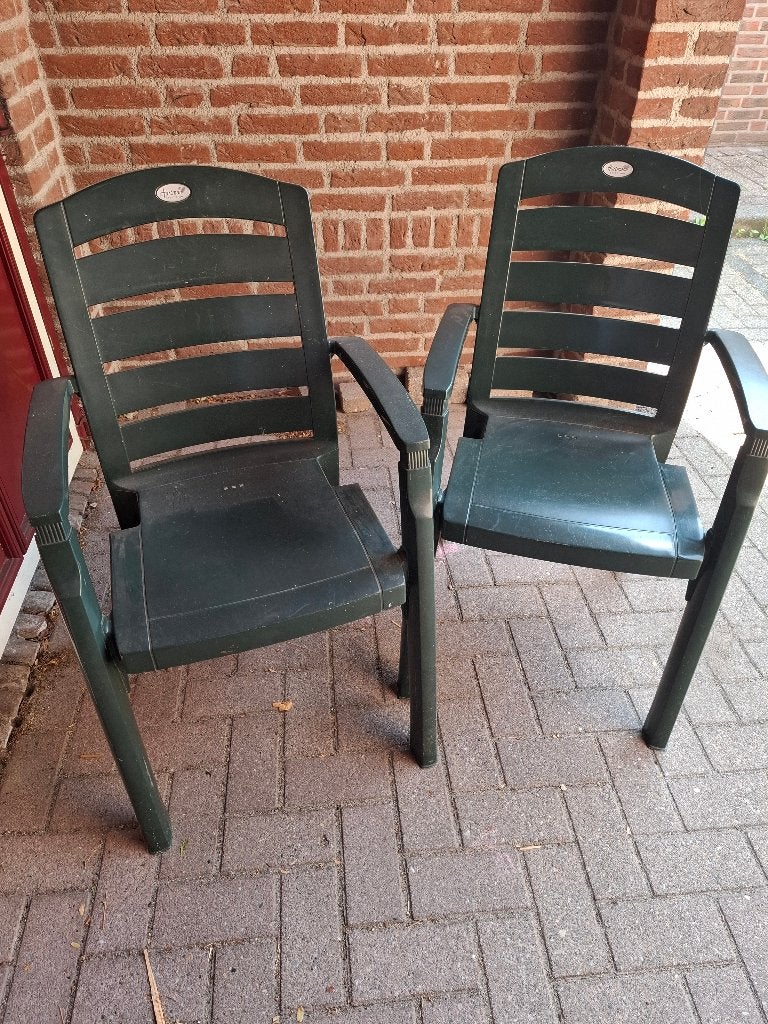 Set van 2 Hartman Selection tuinstoelen in goede staat, Ophalen, Zo goed als nieuw, Kunststof, Stapelbaar