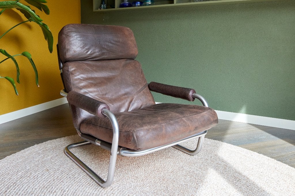 Vintage Gelderland Oberman fauteuil 601 - Jan des Bouvrie, Ophalen, Gebruikt, Vintage, 75 tot 100 cm