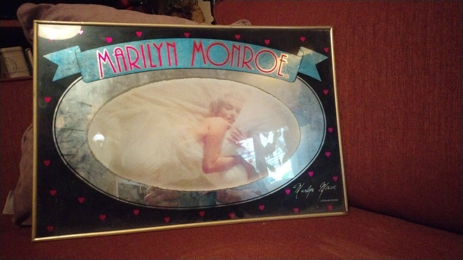 Marilyn Monroe ingelijst spiegel, Huis en Inrichting, Woonaccessoires | Schilderijen, Tekeningen en Foto's, Ophalen, Minder dan 50 cm