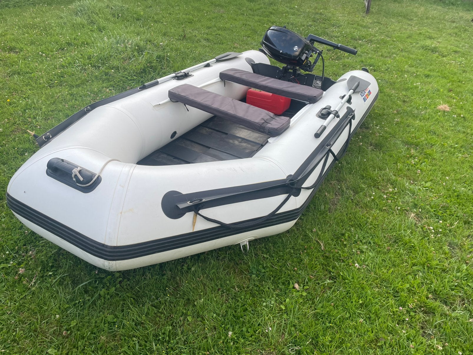 Rubberboot met 6pk tohatsu, Watersport en Boten, Rubberboten, Ophalen, Zo goed als nieuw, Peddels, 0 cm