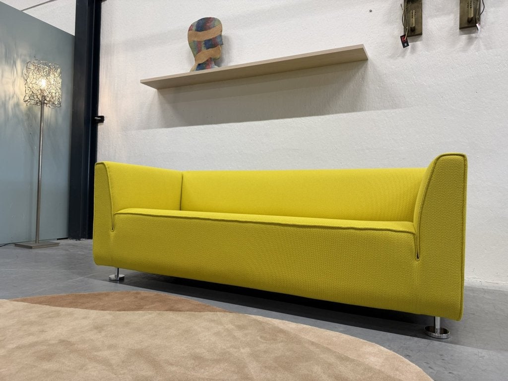 Nieuw Gelderland 4800 Bank 2 & 2,5 zits Geel stof 160 190, 150 tot 200 cm, Ophalen of Verzenden, Rechte bank, Info@gelderlanddesign.com