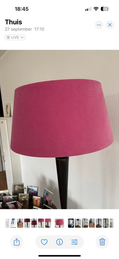 2x Gebruikte Grote Lampenkappen - 50/40/25 cm, Huis en Inrichting, Lampen | Lampenkappen, Gebruikt, 25 tot 50 cm, Rond, Rood, Ophalen of Verzenden