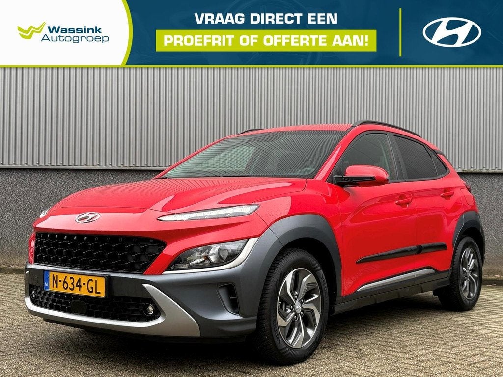 Hyundai Kona 1.6 GDI HEV 141pk DCT Fashion | Trekhaak | All-, Auto's, Hyundai, Stof, Gebruikt, 2 kWh, Origineel Nederlands