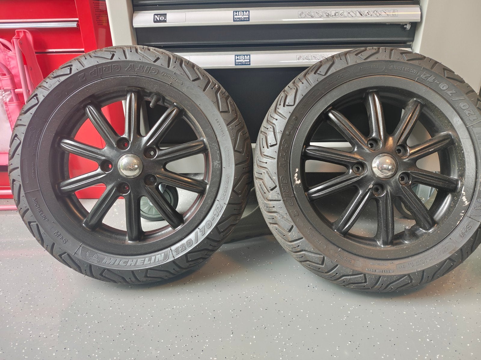 Piaggio MP3 Velgen met z.g.a.n Michelin City Grip 2 Banden, Ophalen, Gebruikt, Overige typen, Piaggio