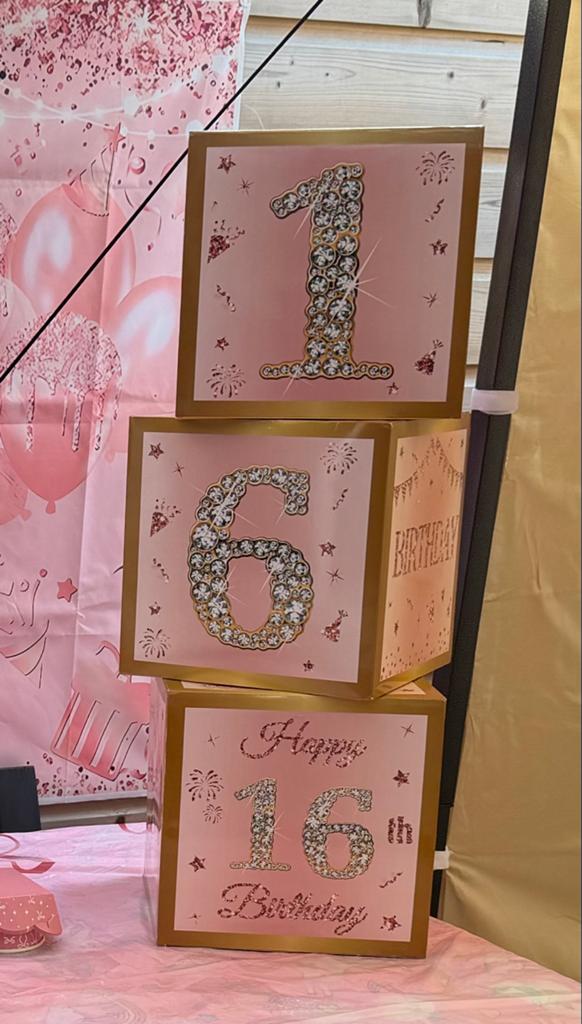 Sweet 16 Feestversiering Rose Goud, Ophalen of Verzenden, Zo goed als nieuw, Versiering, Verjaardag