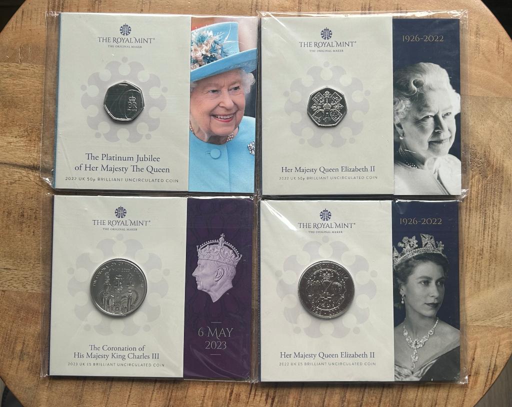 4x Royal Mint munten UK, Ophalen of Verzenden