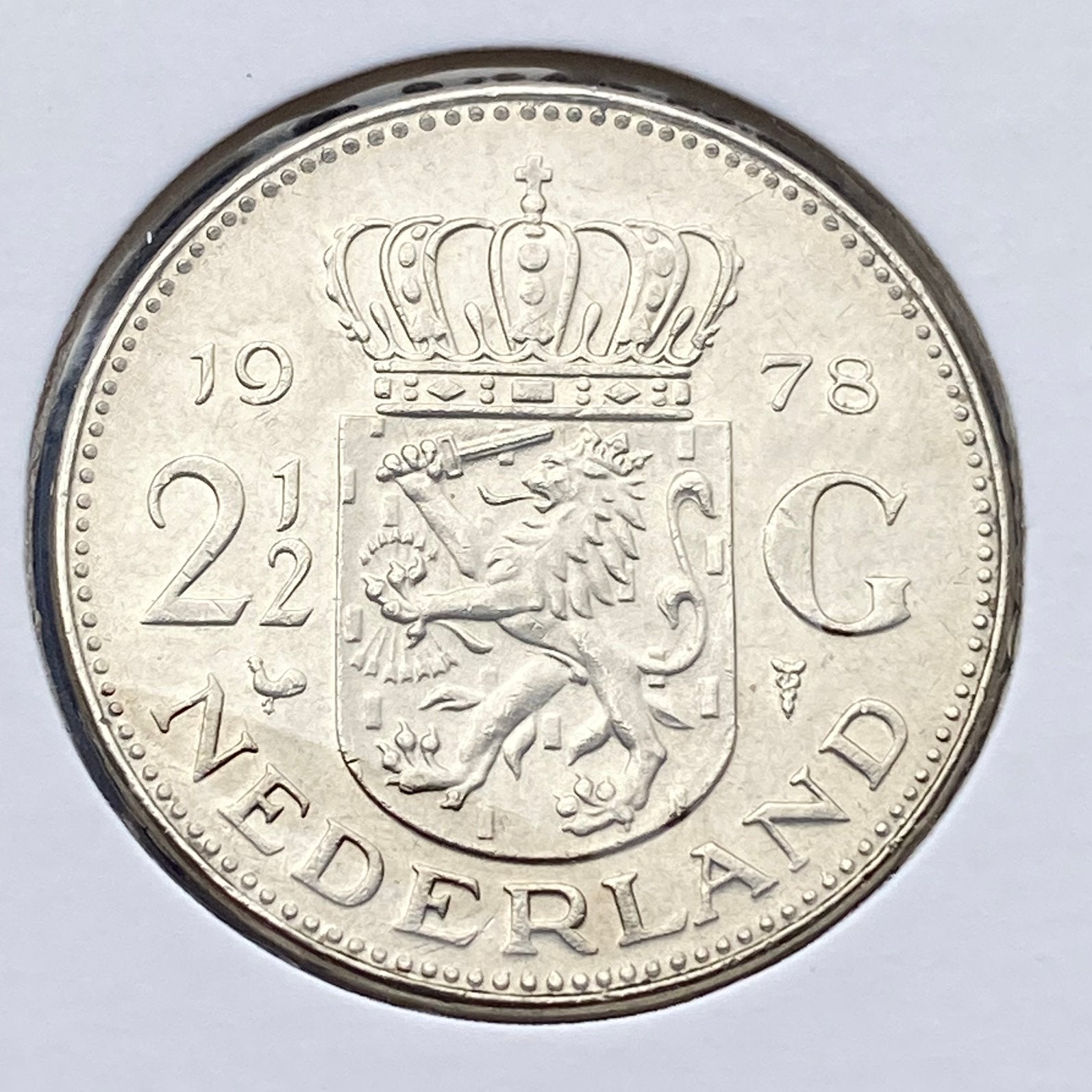 2,5 Gulden uit 1978 van Kon. Juliana in zeer mooie kwaliteit, Verzenden, Koningin Juliana, 2½ gulden, Losse munt