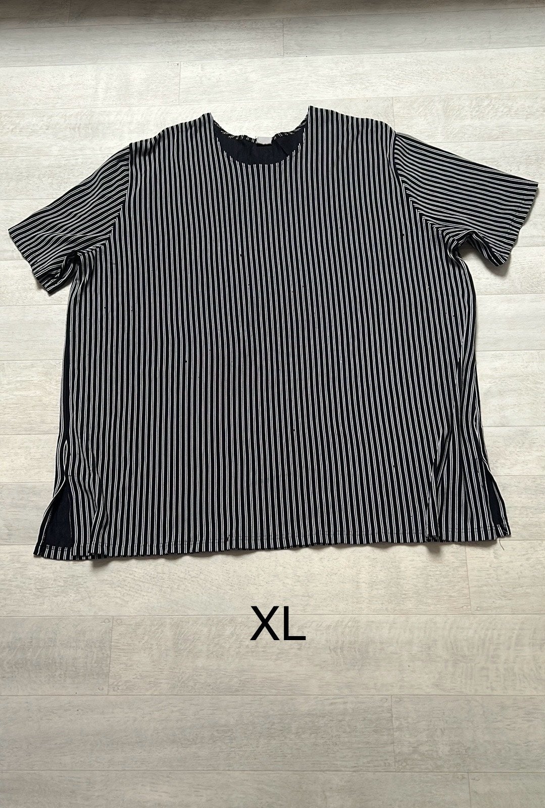 Zwart-wit gestreept T-shirt, maat XL, Zwart, Maat 46/48 (XL) of groter, Ophalen of Verzenden, Korte mouw