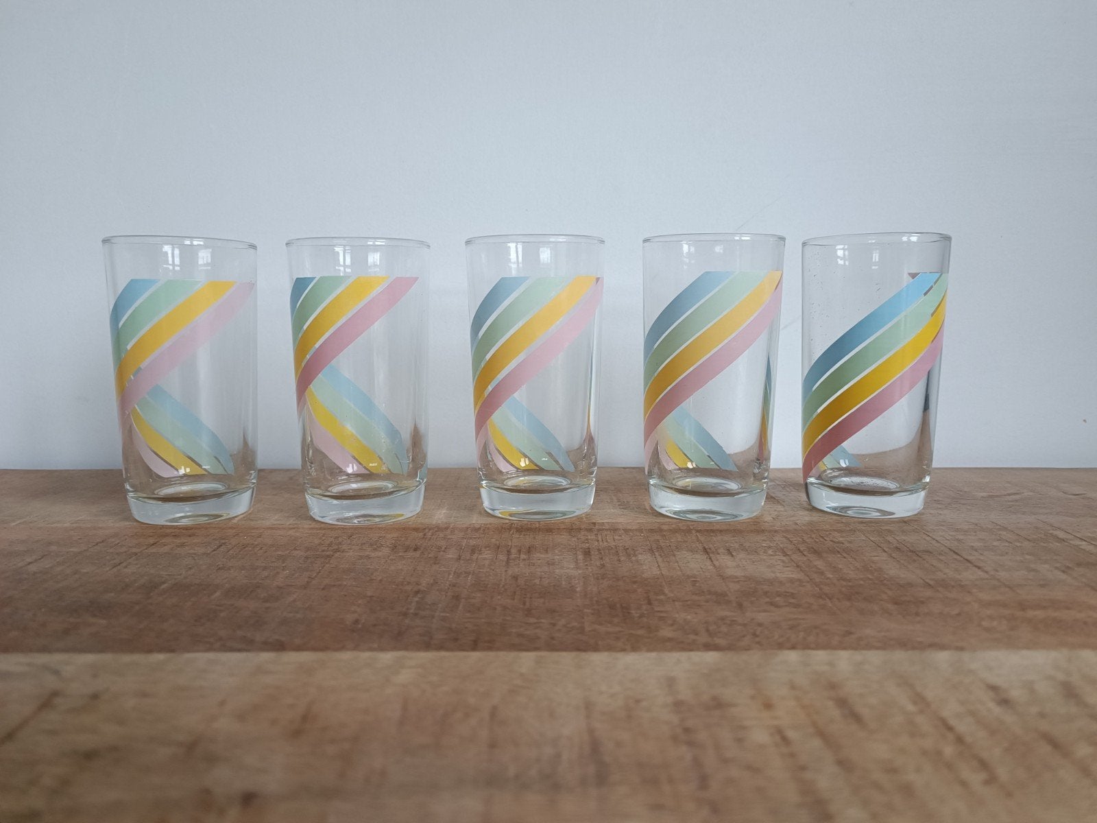 Vintage / retro limonadeglazen jare 70 design, Ophalen of Verzenden, Huis en Inrichting