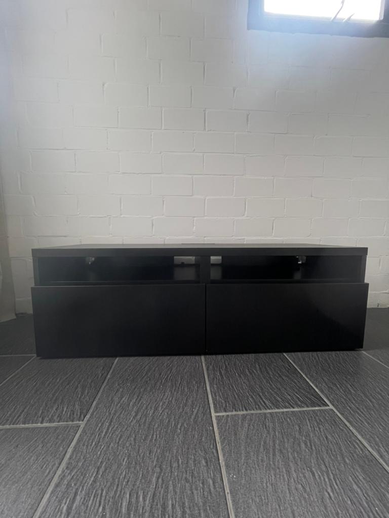 Modern zwart tv meubel, Huis en Inrichting, Kasten | Televisiemeubels, Ophalen, 100 tot 150 cm, Zo goed als nieuw, Minder dan 100 cm