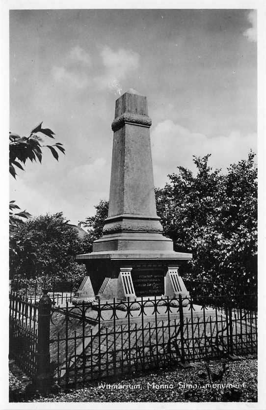 377-423-025 Witmarsum Menno Simonsz Monument, Verzenden, Voor 1920, Friesland