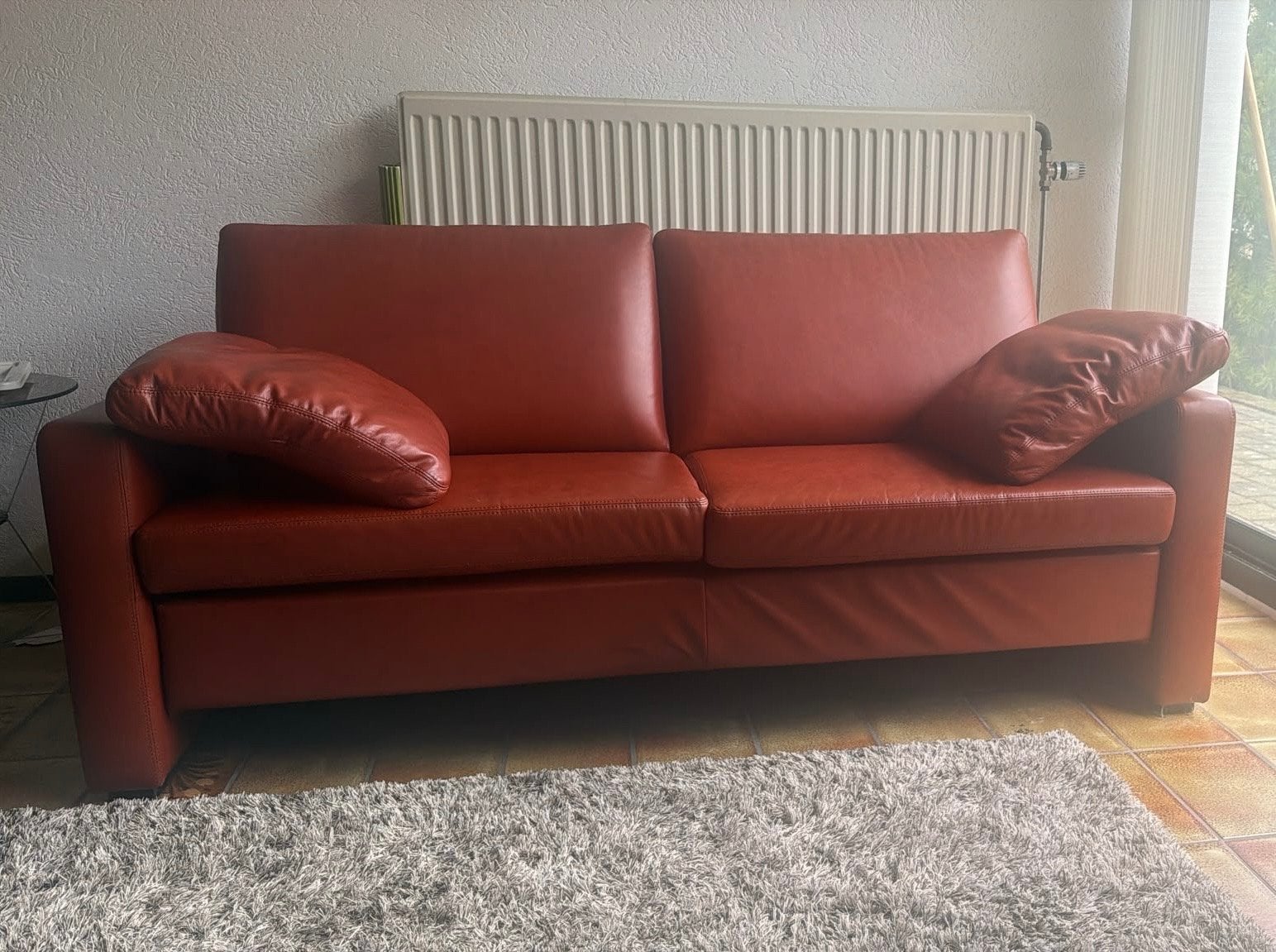 Leren bank en fauteuil - Longlife by W.Schillig, Ophalen, 150 tot 200 cm, Tweepersoons, Zo goed als nieuw